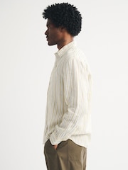 Abercrombie & Fitch Yellow Icon Linen Collared Shirt - Image 3 of 5