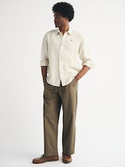 Abercrombie & Fitch Yellow Icon Linen Collared Shirt - Image 4 of 5