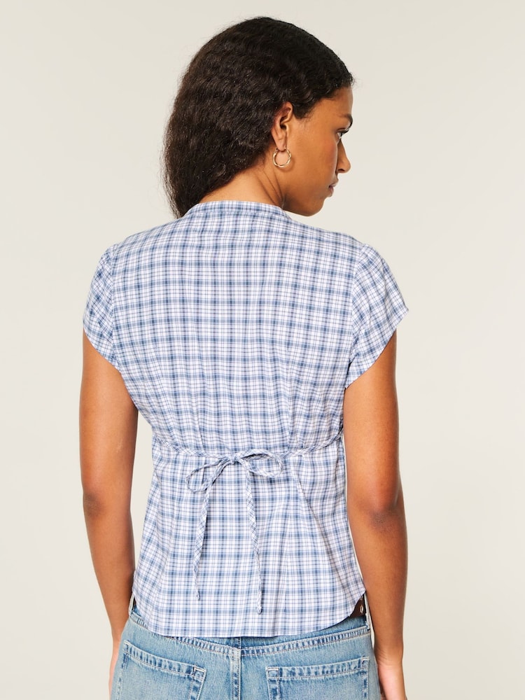 Hollister Blue Icon Henley Shirt - Image 2 of 4