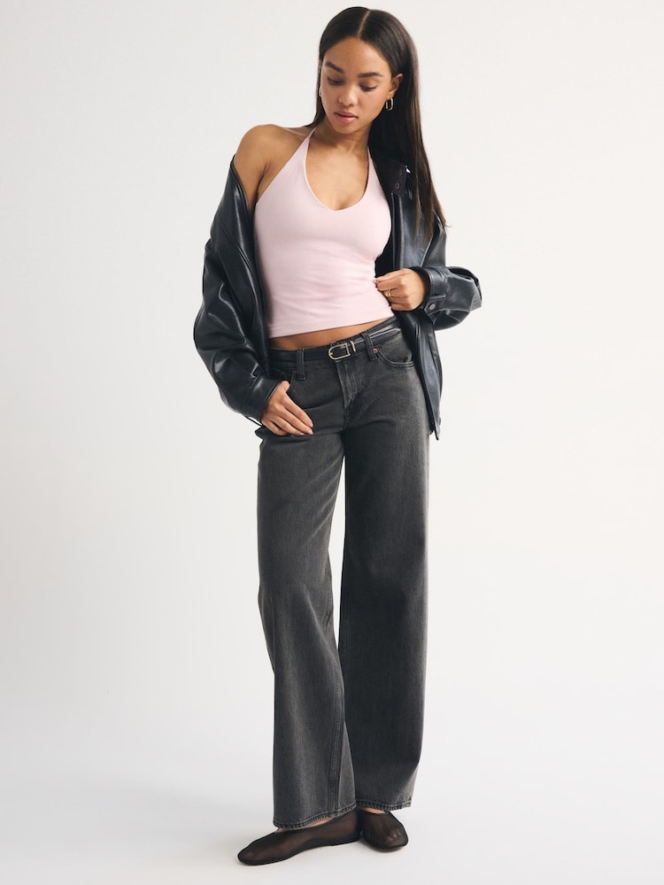 Abercrombie & Fitch Pink Bra Free Snatched Seamless Halter Top - Image 2 of 7
