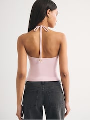 Abercrombie & Fitch Pink Bra Free Snatched Seamless Halter Top - Image 5 of 7