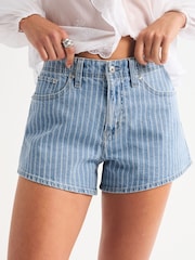 Abercrombie & Fitch Blue Highrise Denim Shorts - Image 1 of 6