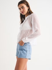 Abercrombie & Fitch Blue Highrise Denim Shorts - Image 3 of 6