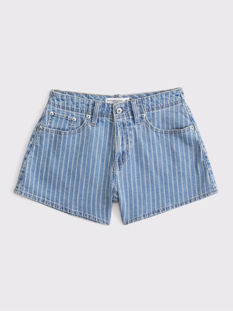 Abercrombie & Fitch Blue Highrise Denim Shorts - Image 6 of 6 Abercrombie & Fitch Blue Highrise Denim Shorts - Image 6 of 6