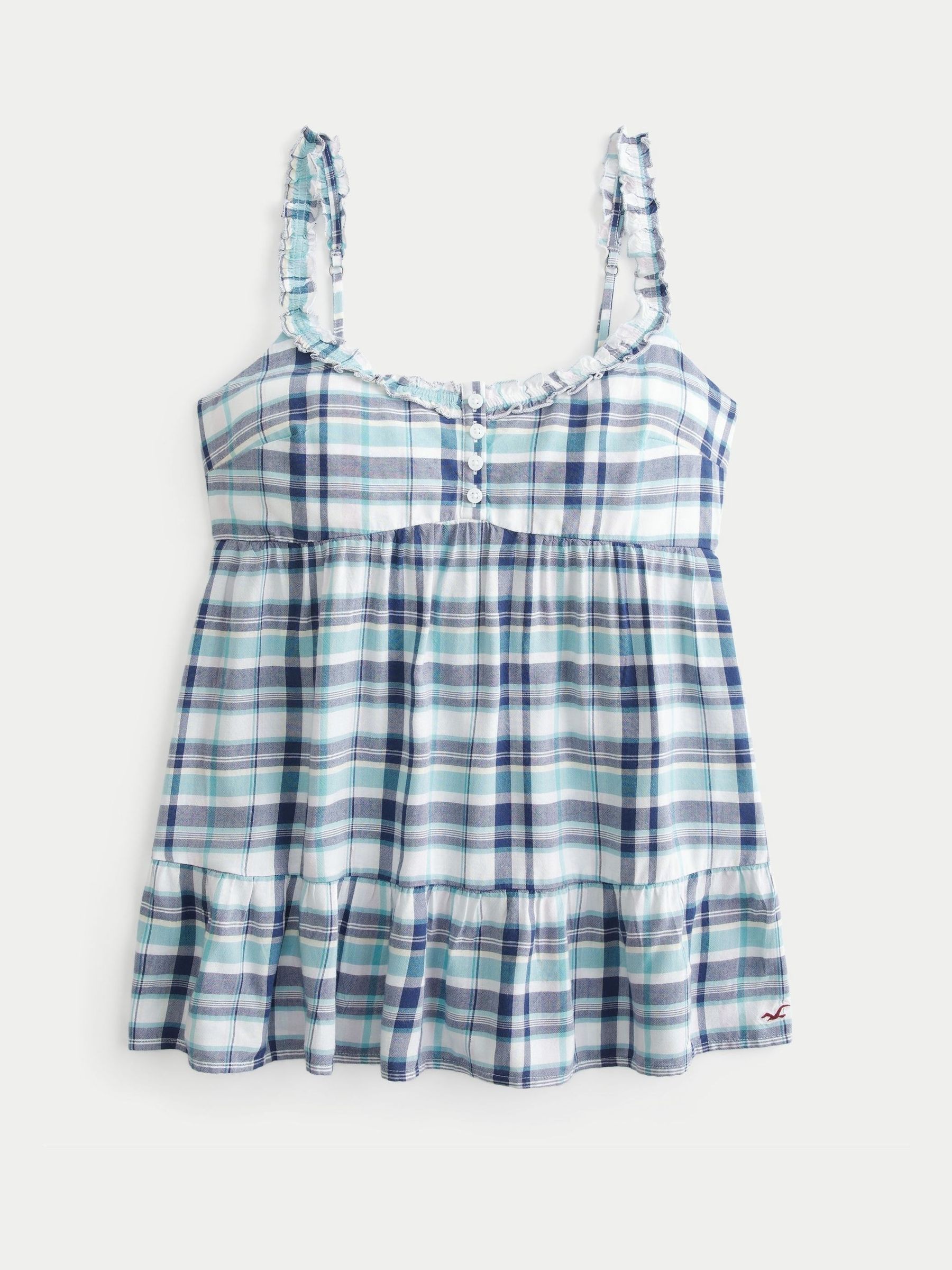 Buy Hollister Blue Icon Tunic Babydoll Top from Next USA