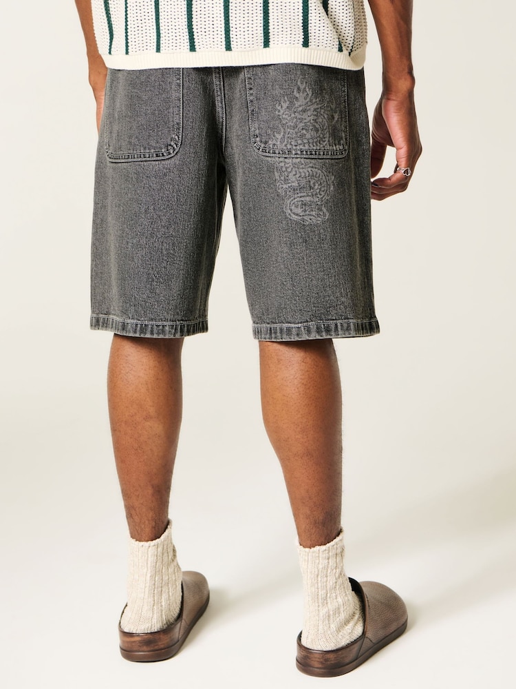 Hollister Black Baggy Shorts - Image 2 of 5