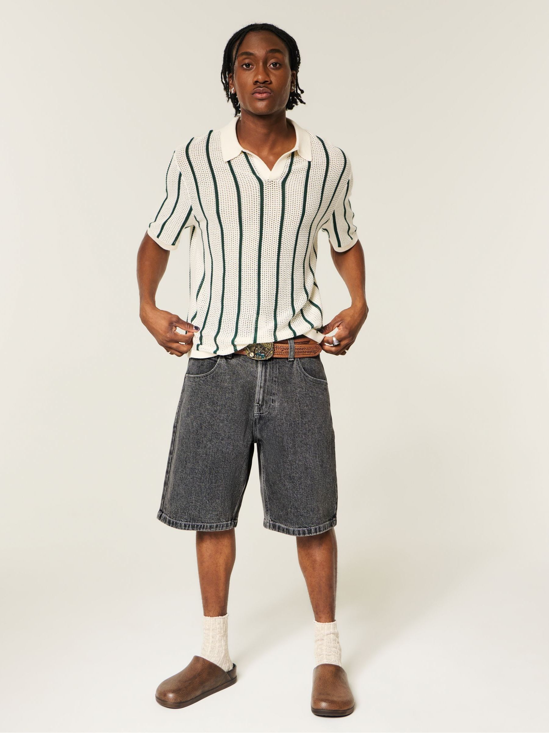 Buy Hollister Black Baggy Shorts from Next India