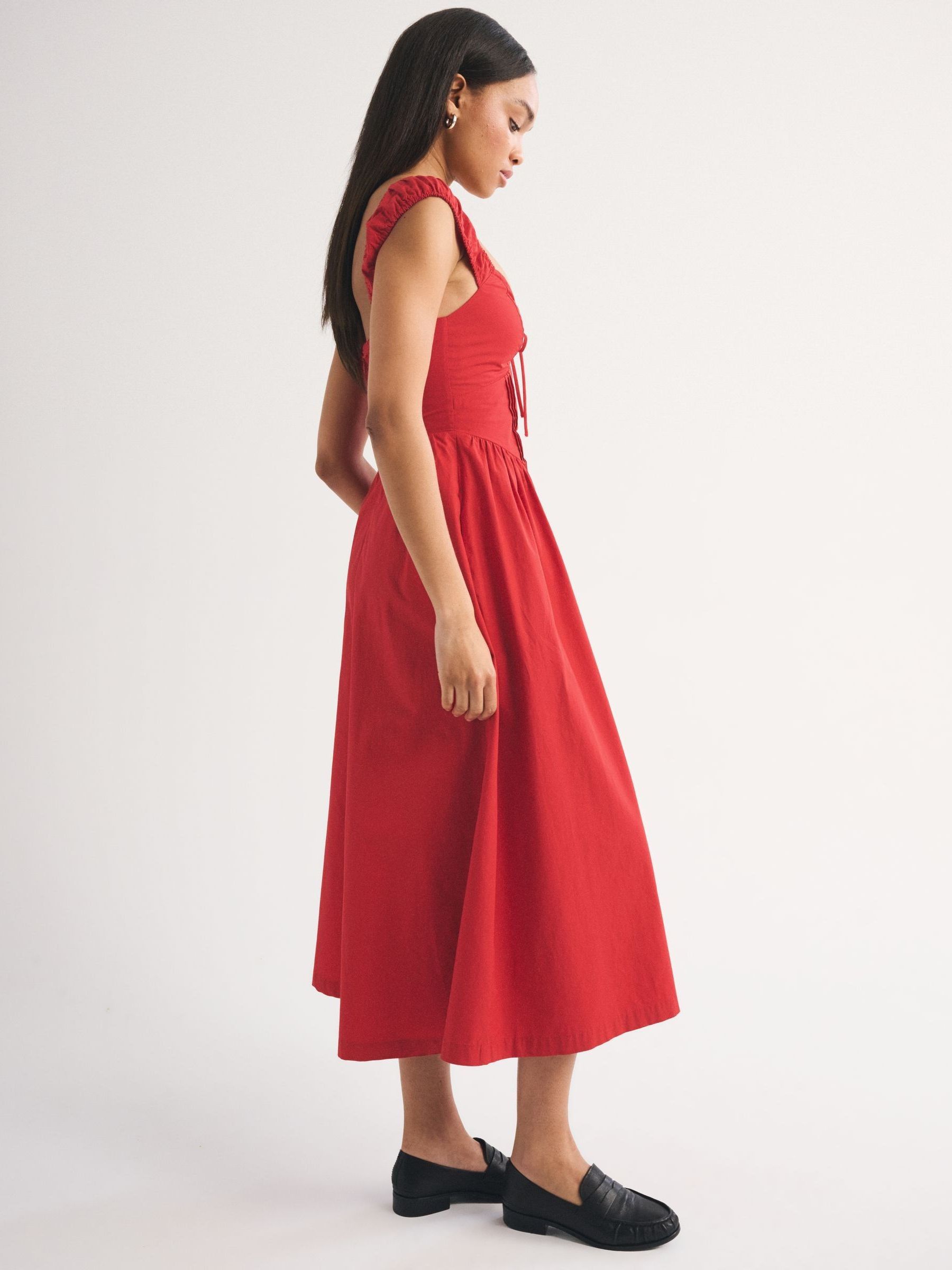 Buy Abercrombie & Fitch Red Bra Free Summer Dipped Waist Ruched