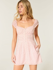Hollister Pink Button Through Mini Dress - Image 1 of 5
