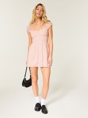 Hollister Pink Button Through Mini Dress - Image 3 of 5