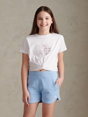 U.S. Polo Assn Blue Twist Front Graphic T-Shirt & Shorts Set - Image 3 of 11