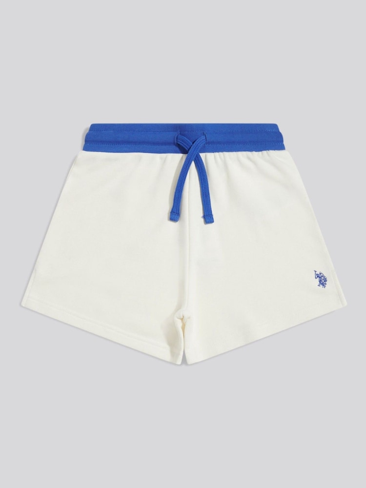 U.S. Polo Assn Cream Colourblock Sweat Shorts - Image 1 of 3
