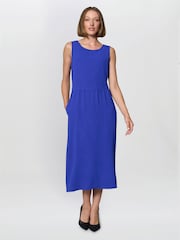 Gina Bacconi Blue Xena Sleeveless Midi Dress - Image 1 of 5