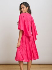 Gina Bacconi Milly Jacquard Metallic Thread Dress - Image 2 of 7