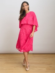 Gina Bacconi Milly Jacquard Metallic Thread Dress - Image 3 of 7