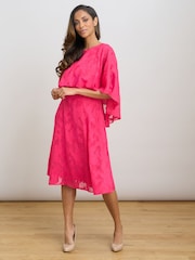 Gina Bacconi Milly Jacquard Metallic Thread Dress - Image 5 of 7