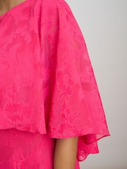 Gina Bacconi Milly Jacquard Metallic Thread Dress - Image 6 of 7