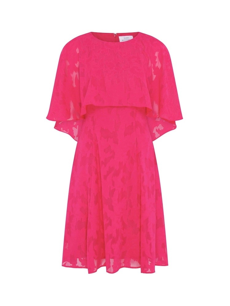 Gina Bacconi Milly Jacquard Metallic Thread Dress - Image 7 of 7