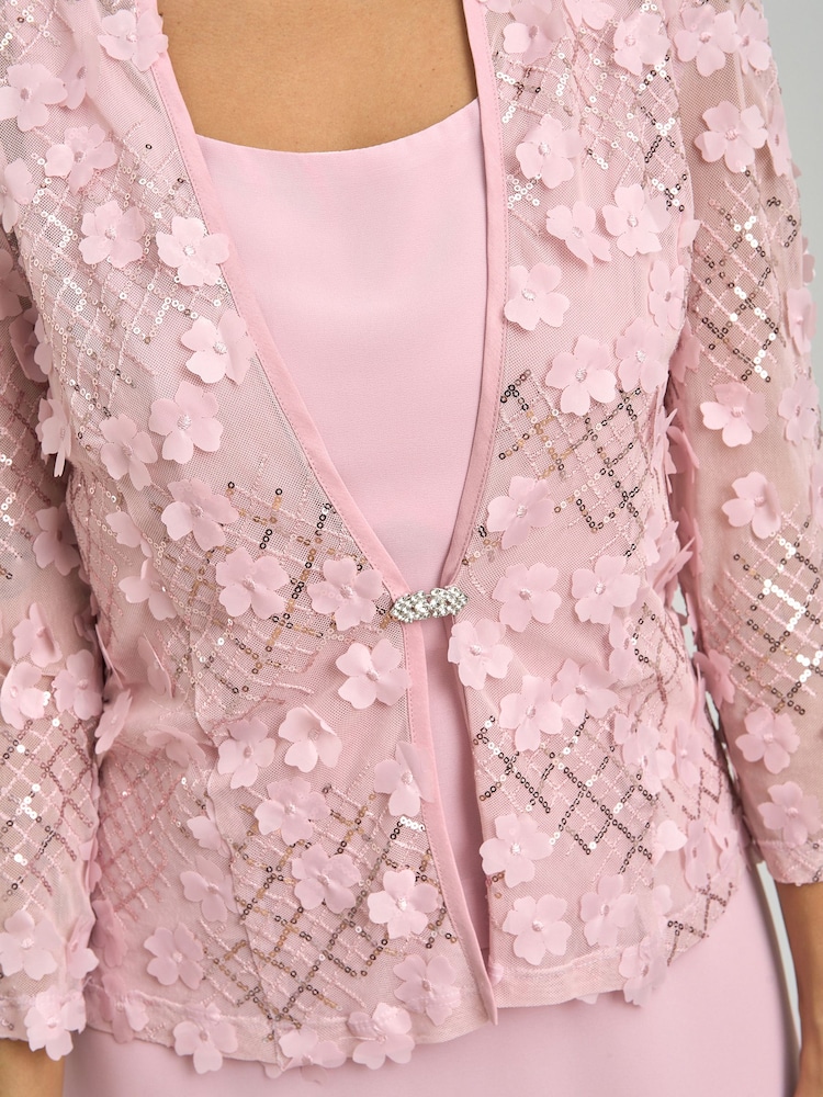 pink lace jacket dress Kaleidoscope Blush Lace Dress & Jacket