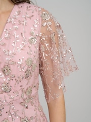 Gina Bacconi Pink Myla Beaded Maxi Dress - Image 4 of 5