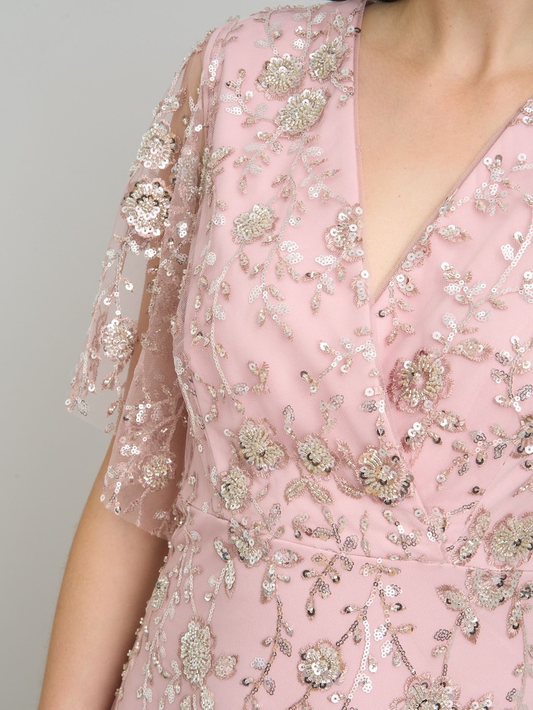 Gina Bacconi Pink Myla Beaded Maxi Dress - Image 5 of 5