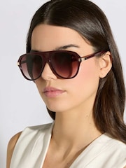 Dune London Brown Glamourous Sunglasses - Image 1 of 4