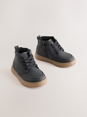 Black Wide Fit (G) Warm Lined Lace up Boots - Image 1 of 5