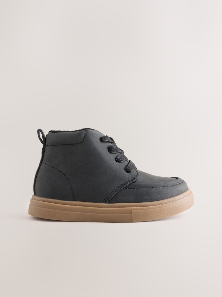 Black Wide Fit (G) Warm Lined Lace up Boots - Image 2 of 5 Black Wide Fit (G) Warm Lined Lace up Boots - Image 2 of 5