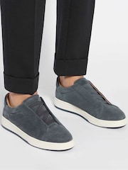 Dune London Blue Troys Wide Fit Trainers - Image 1 of 6
