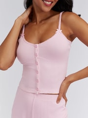 Boux Avenue Pink Rib Button Through Pyjamas Set - Image 5 of 6