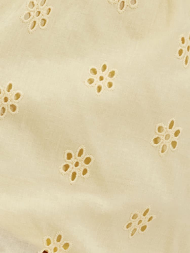 Boux Avenue Yellow Broderie Cotton Cami Pyjamas Set - Image 6 of 6