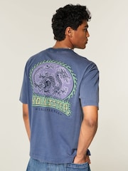 Hollister Blue Surf and Skate Print T-Shirt - Image 3 of 5