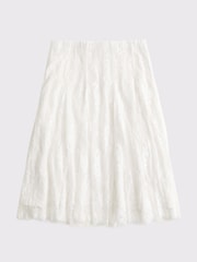 Abercrombie & Fitch Cream Lace Midi Skirt - Image 6 of 7