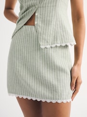 Abercrombie & Fitch Green Scallop Mini Skirt - Image 1 of 7