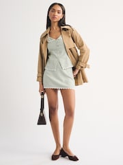 Abercrombie & Fitch Green Scallop Mini Skirt - Image 2 of 7