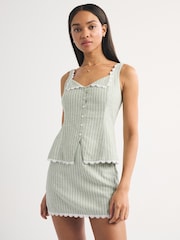 Abercrombie & Fitch Green Scallop Mini Skirt - Image 5 of 7