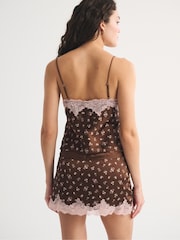 Abercrombie & Fitch Grey Lace Hem Mini Skirt - Image 2 of 4