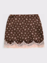 Abercrombie & Fitch Grey Lace Hem Mini Skirt - Image 4 of 4