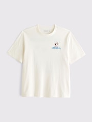 Abercrombie & Fitch White Vintage Logo T-Shirt - Image 1 of 4