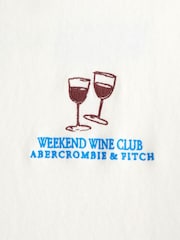 Abercrombie & Fitch White Vintage Logo T-Shirt - Image 3 of 4