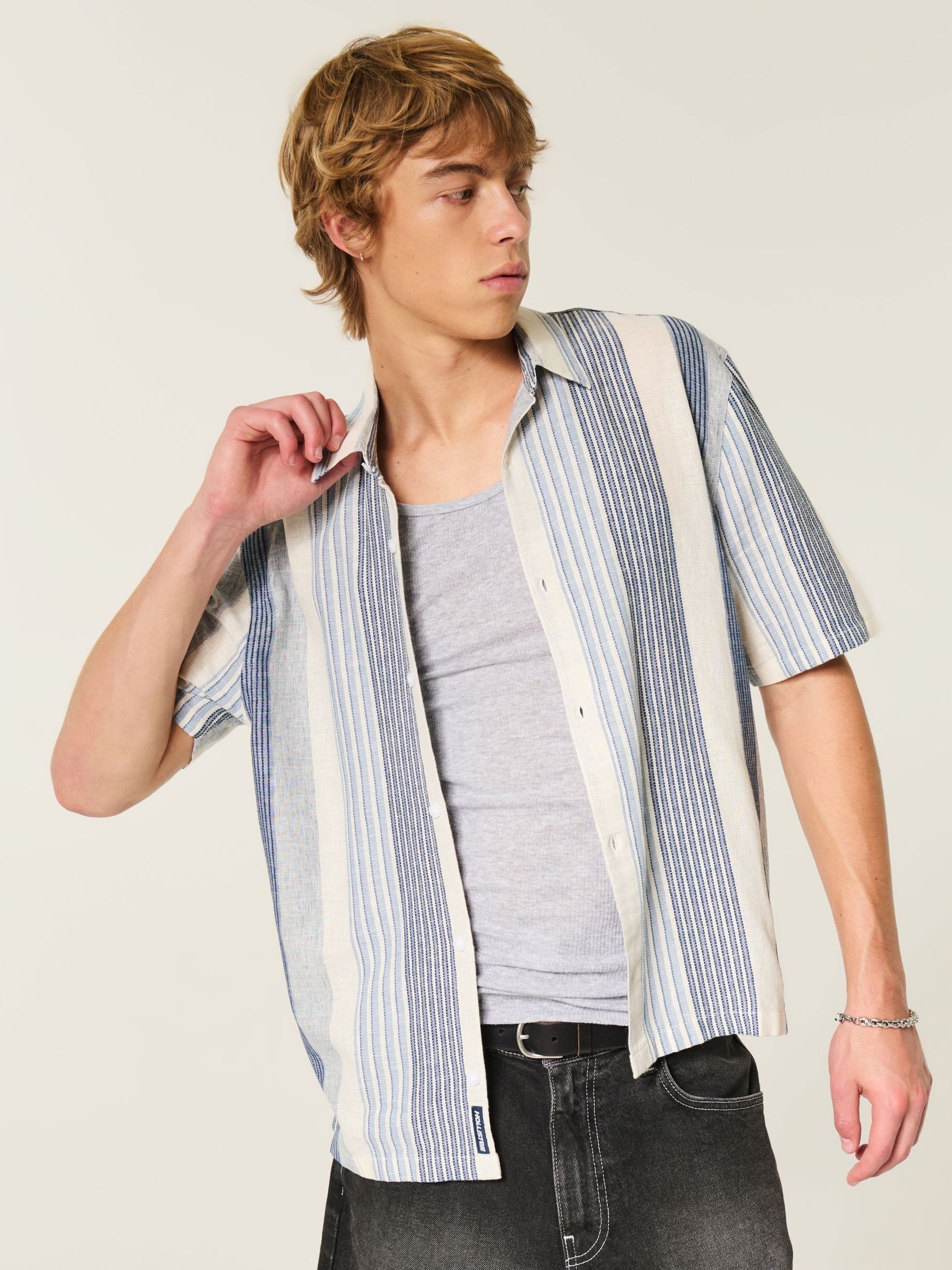 Buy Hollister Blue Stripe Shirt from Next Romania