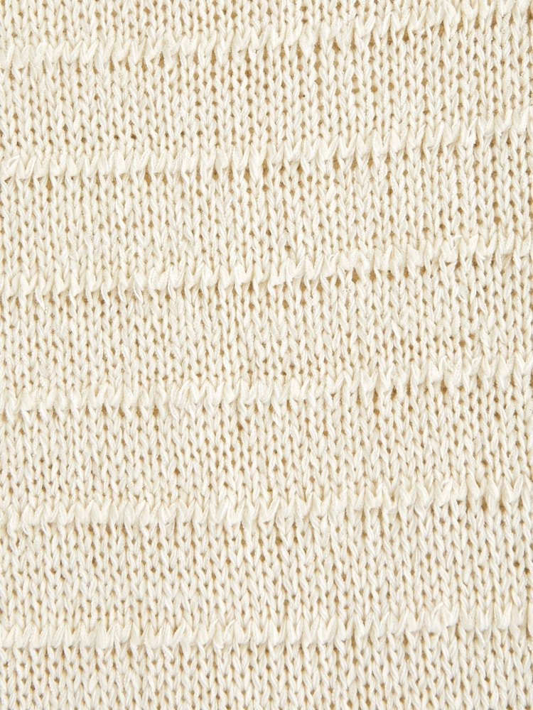 Abercrombie & Fitch Cream Textured Polo Shirt - Image 2 of 2