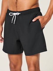 Hollister Black Seersucker Swim Shorts - Image 1 of 5
