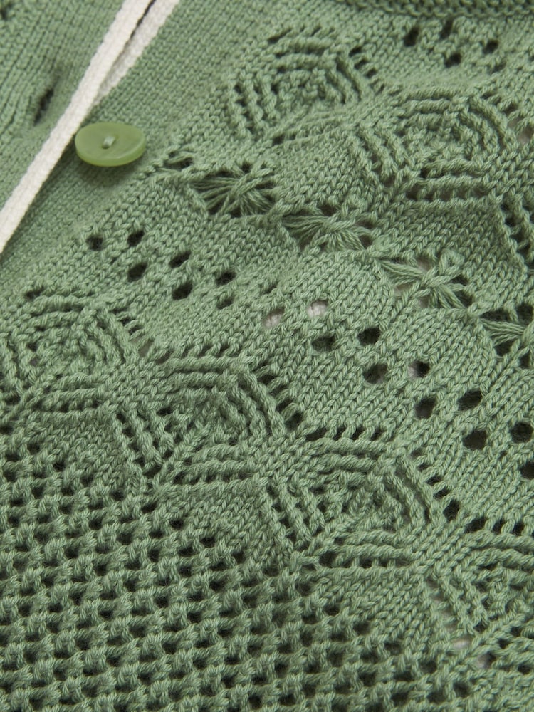 Abercrombie & Fitch Green Wimbledon Crochet Cardigan - Image 9 of 9 Abercrombie & Fitch Green Wimbledon Crochet Cardigan - Image 9 of 9