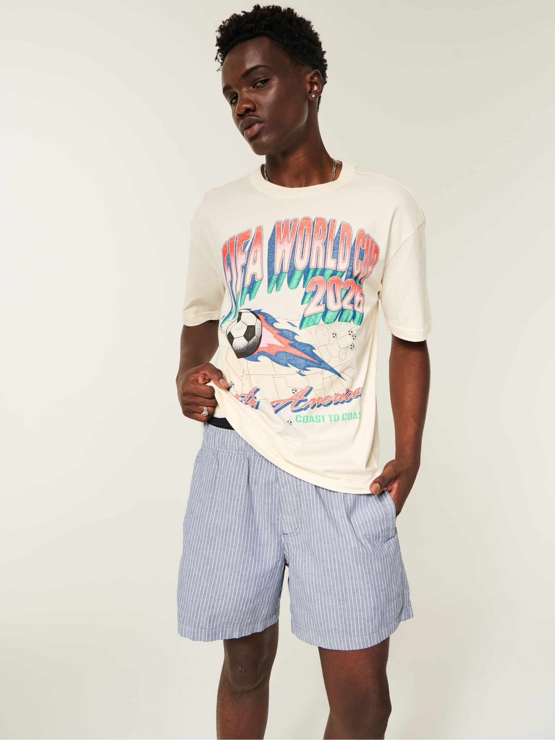 Buy Hollister Blue Mid Thigh Pull On Stripe Shorts from Next USA