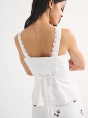 Abercrombie & Fitch White Linen Fold Top - Image 2 of 6
