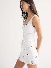 Abercrombie & Fitch White Linen Fold Top - Image 4 of 6