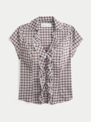Hollister Brown Ruffle Textured Shirt - Image 3 of 4
