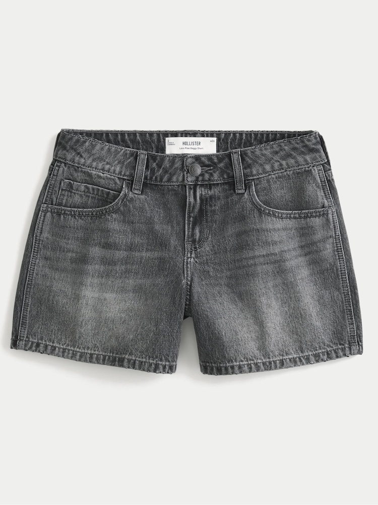Hollister Grey Low Rise Baggy Shorts - Image 2 of 2
