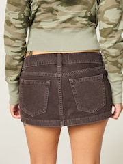Hollister Brown Micro Mini Denim Skort - Image 2 of 4